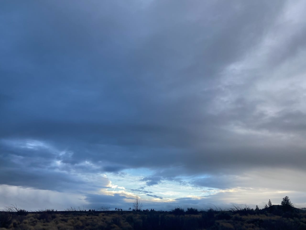 Opening in the clouds in the high desert