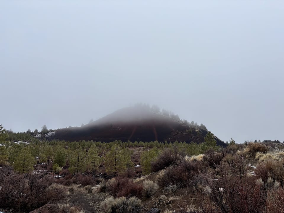 Horse Butte in a cloud